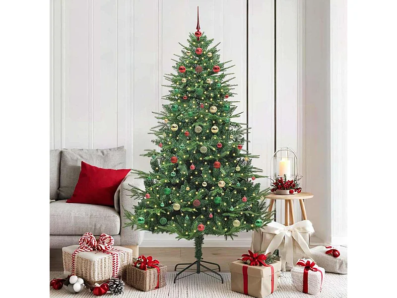 Sapin de Noël artificiel pré-éclairé avec set de boules Vert