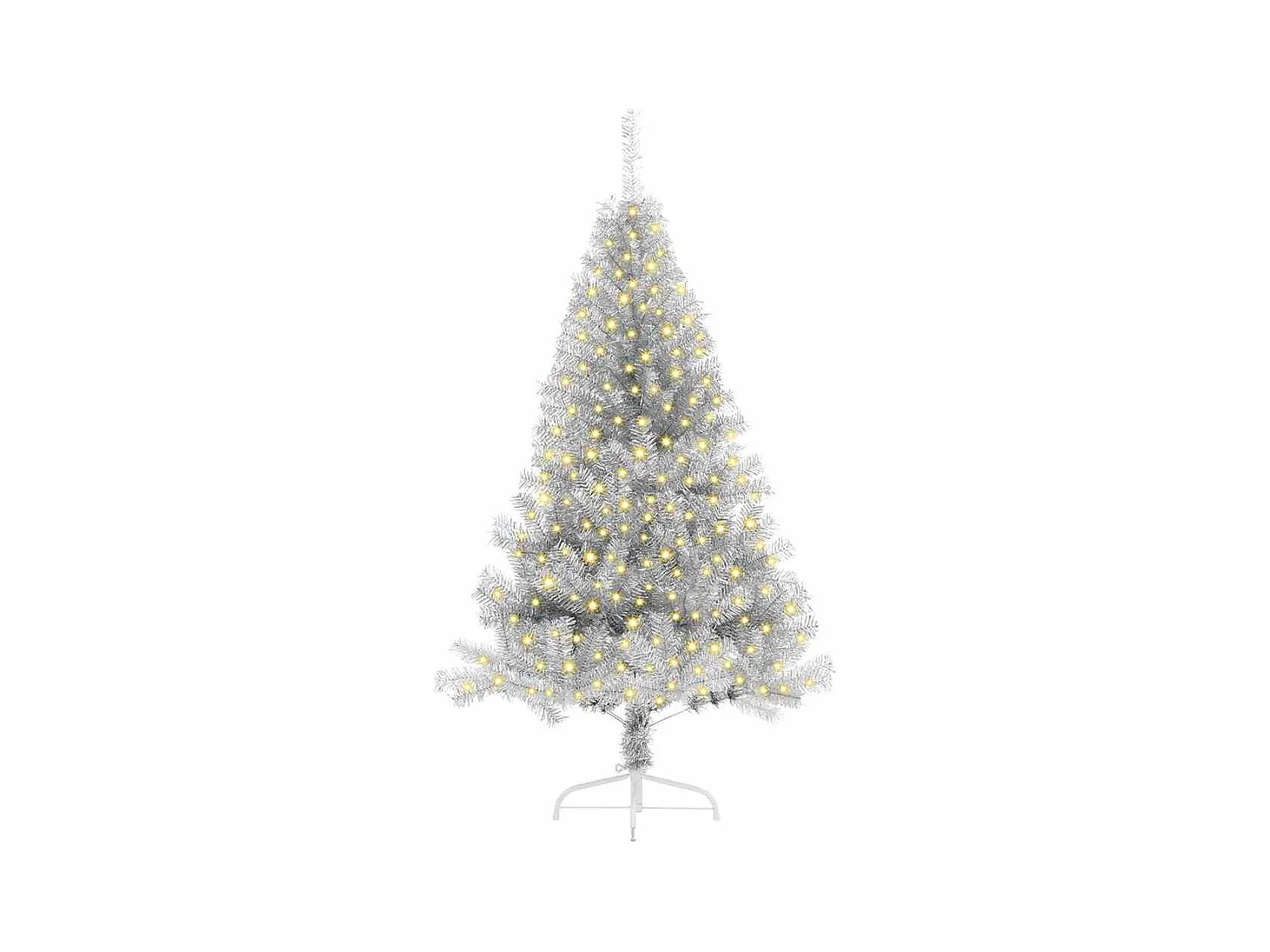 Sapin de Noël artificiel pré-éclairé Argent 180 cm PET