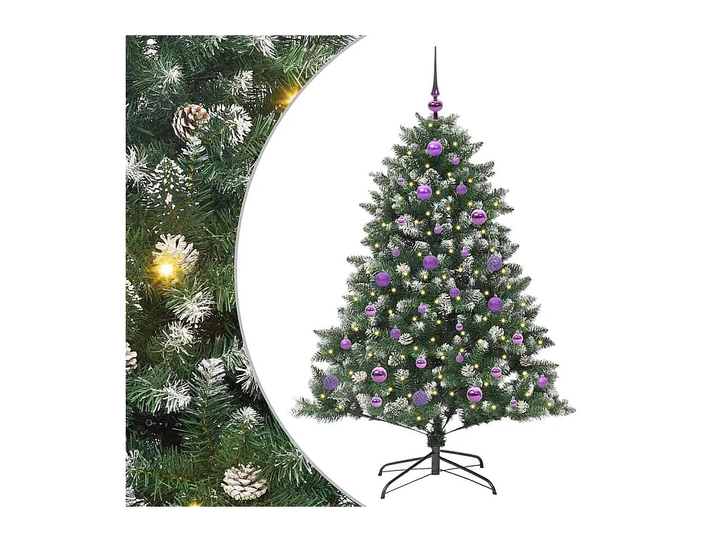 Kunstkerstboom Groen 105 x 105 x 150 cm PVC en Plastic en Staal
