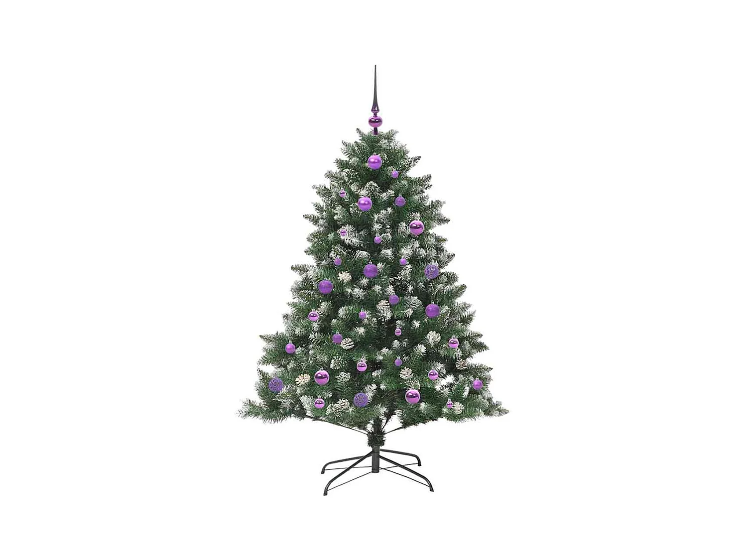 Kunstkerstboom Groen 105 x 105 x 150 cm PVC en Plastic en Staal