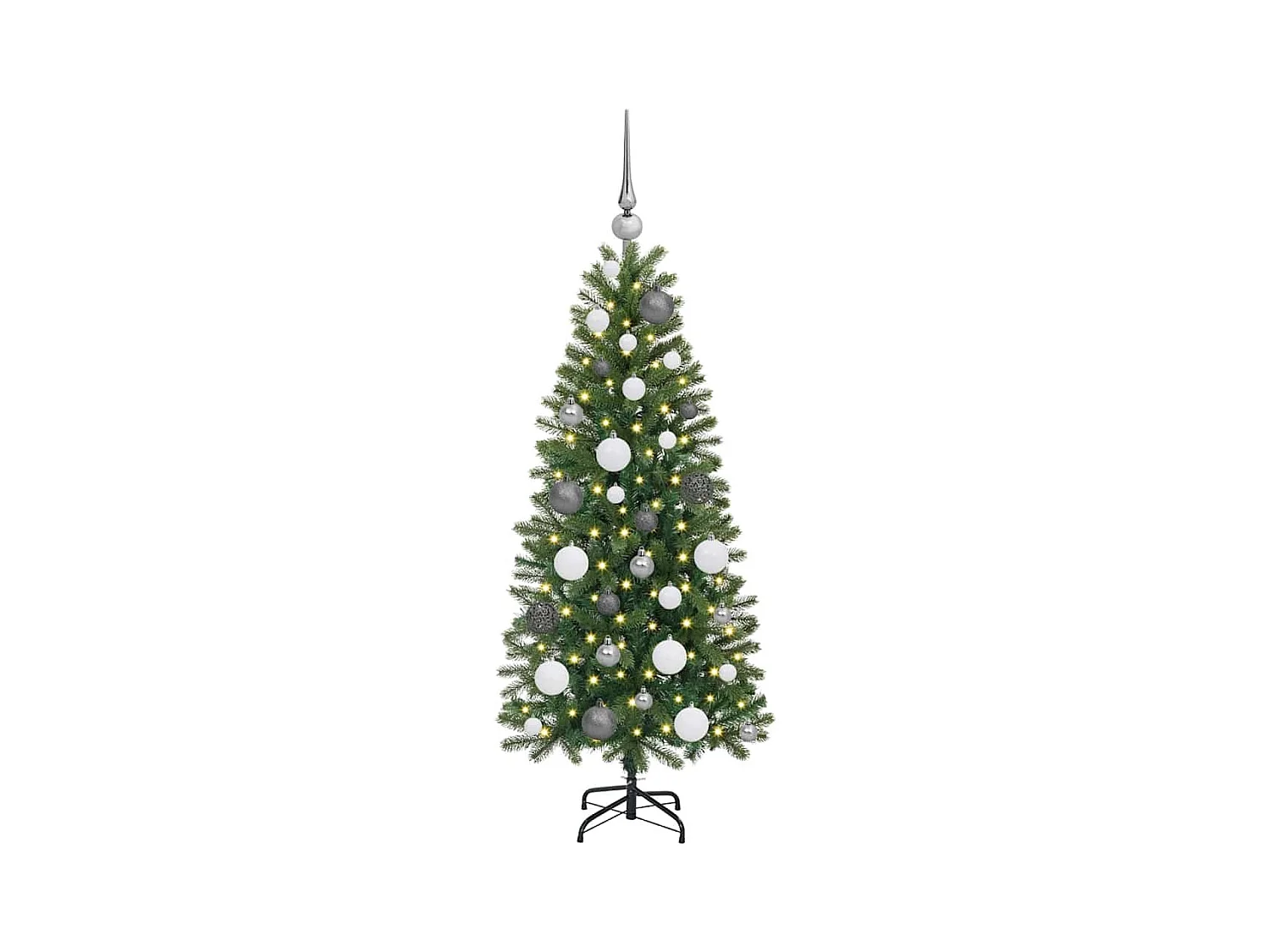 Árvore de Natal Artificial com 150 LEDs Verde 120 cm PE e PVC