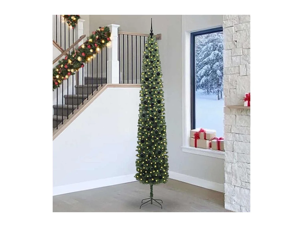 Árbol de Navidad artificial Verde 270 cm PVC, Acero y Plástico