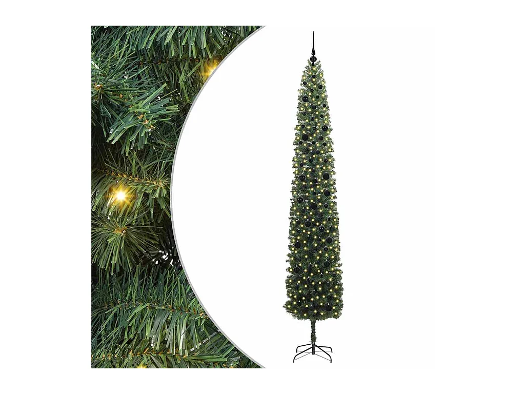Árbol de Navidad artificial Verde 270 cm PVC, Acero y Plástico