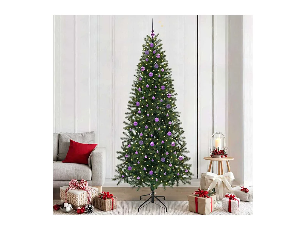 Kunstkerstboom met 300 LED met standaard Groen 240 cm PE en PVC