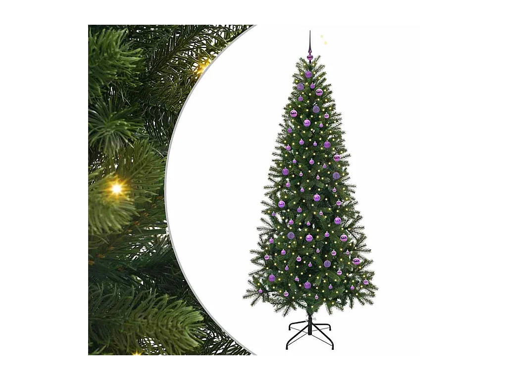 Kunstkerstboom met 300 LED met standaard Groen 240 cm PE en PVC