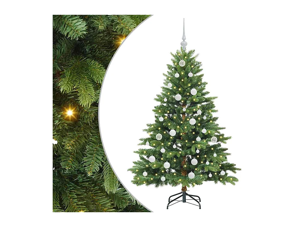 Sapin de Noël artificiel avec 150 LED Vert 150 cm PE et PVC