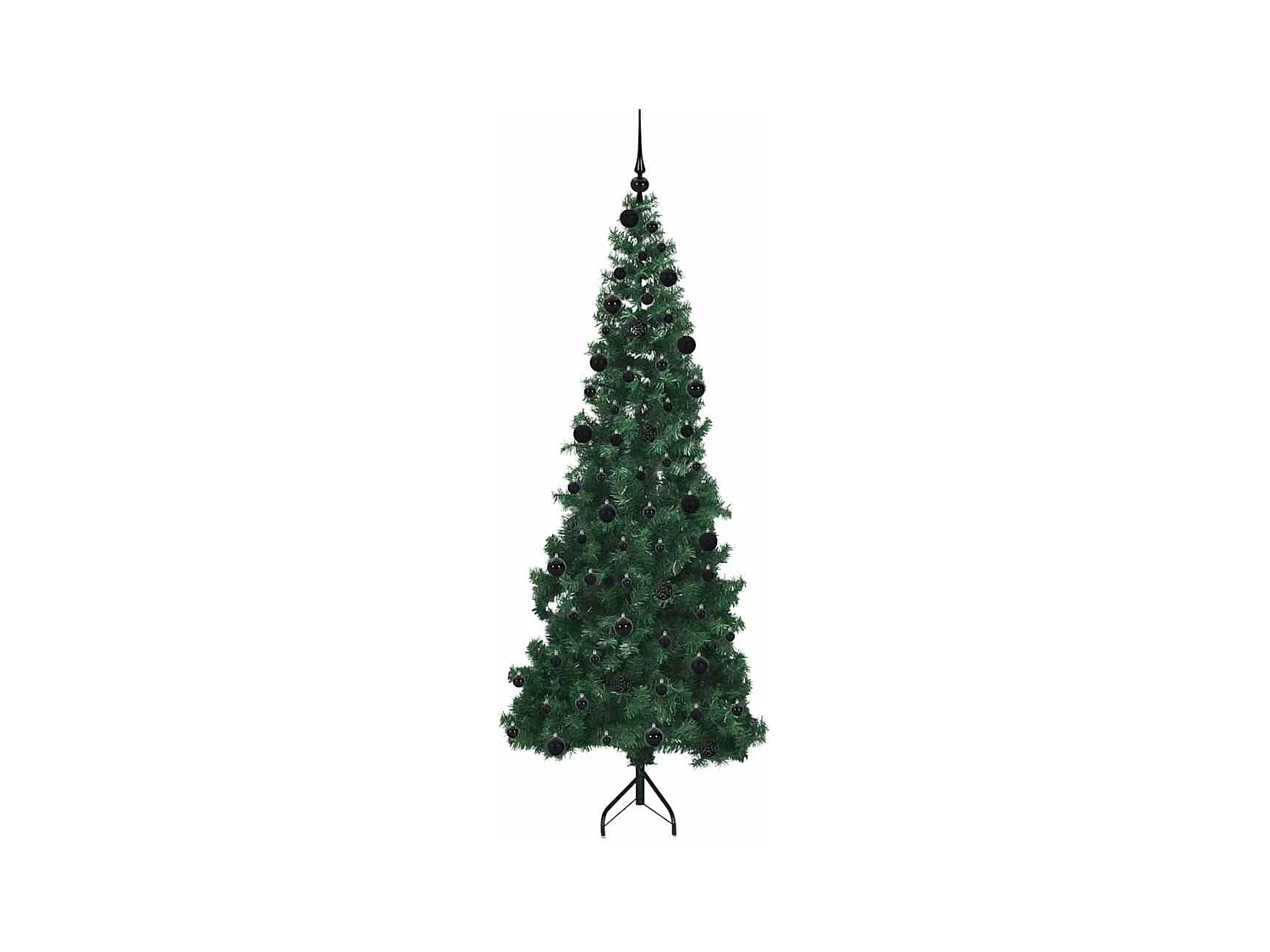 Árbol de Navidad Artificial de Esquina Verde 210 cm PVC y Metal