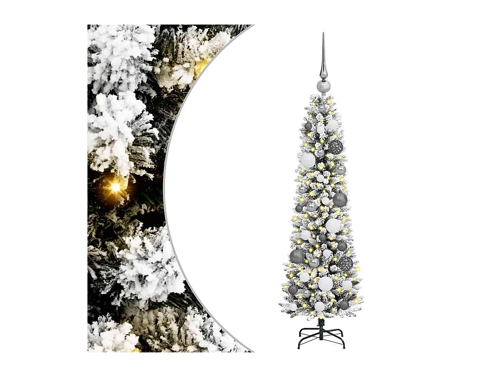Kunstkerstboom met LED -striplichten Wit 120cm PVC