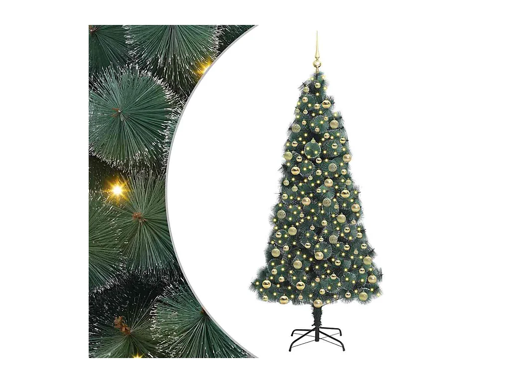 Árbol de Navidad artificial preiluminado con conjunto de bolas