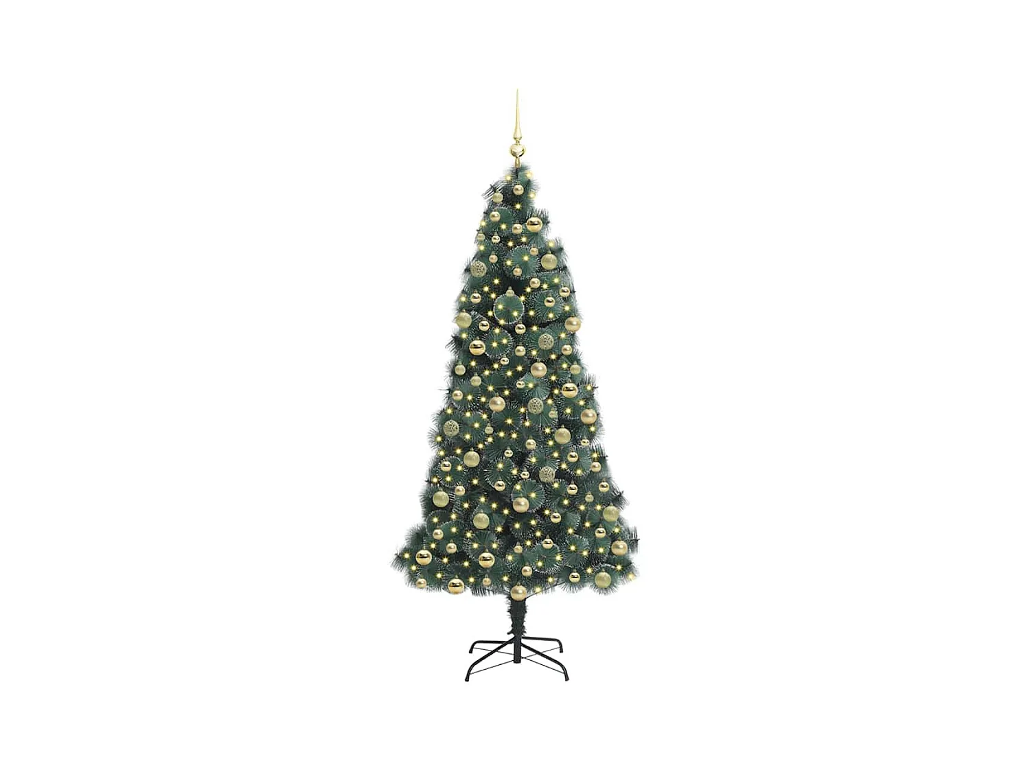 Árbol de Navidad artificial preiluminado con conjunto de bolas