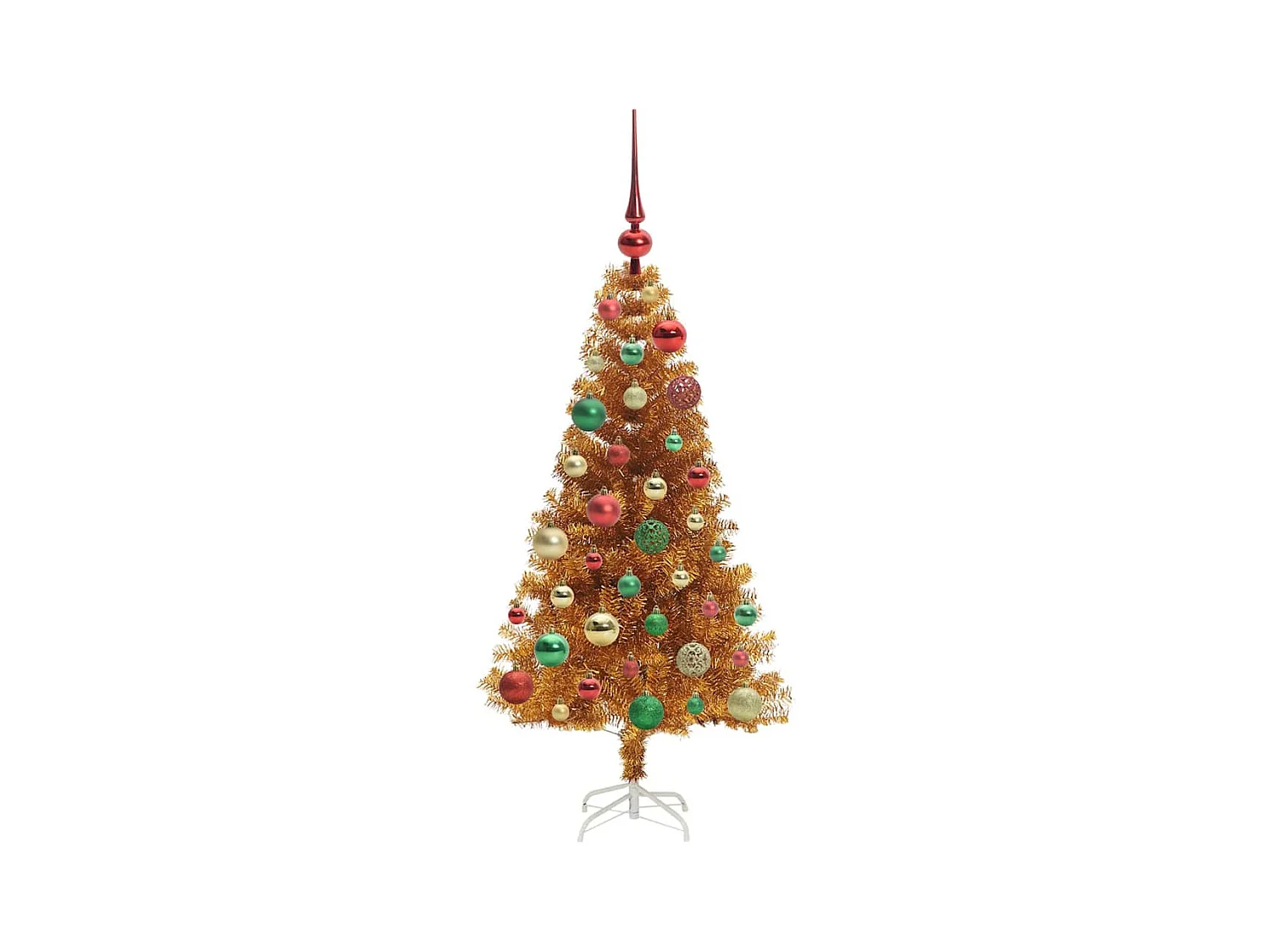 Árbol de Navidad con 150 LED con soporte Dorado 120 cm PET
