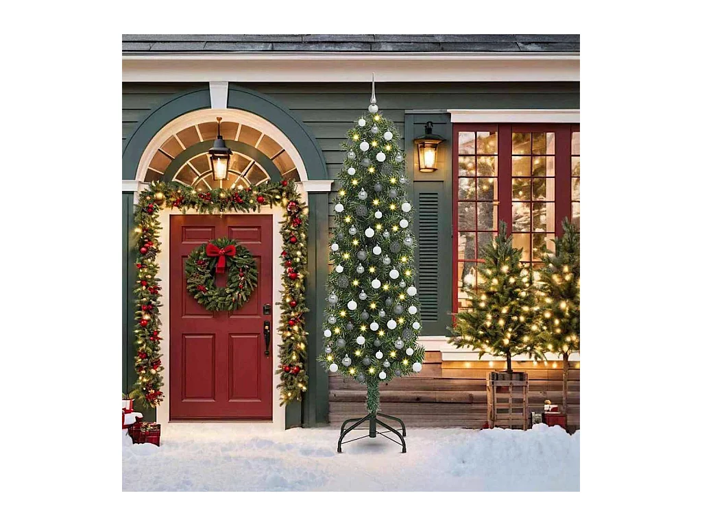 Sapin de Noël artificiel Vert 210 cm PVC et acier et plastique