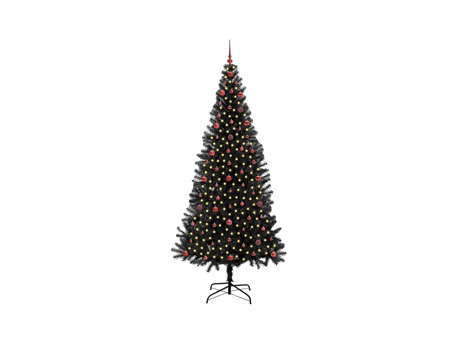 Árvore de Natal com 300 LEDs com suporte Preto 240 cm PVC