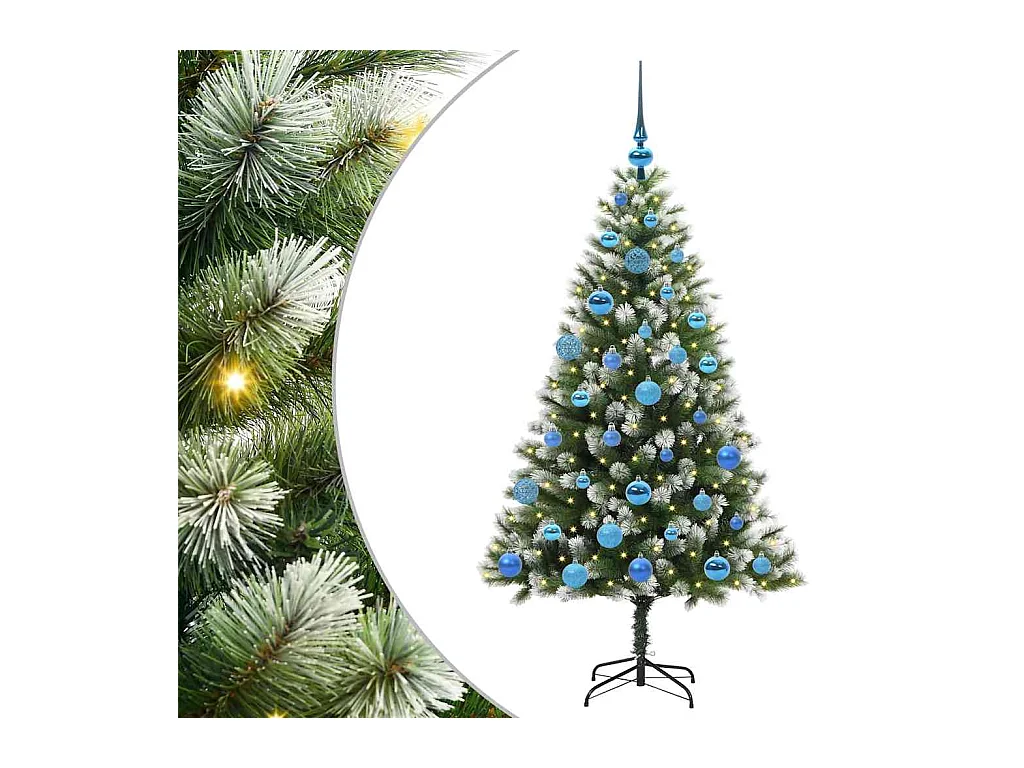 Kunstmatige scharnierende Kerstboom met gevlochten sneeuw