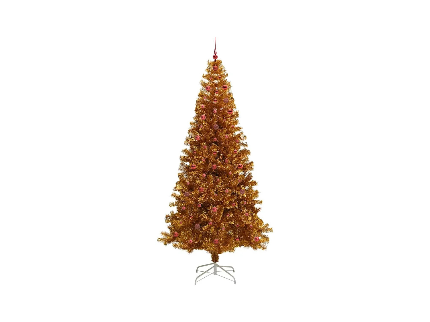 Árbol de Navidad con 300 LED con soporte Dorado 240 cm PET
