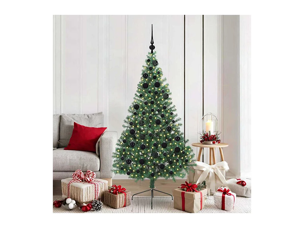 Árbol de Navidad Artificial Preiluminado Verde 180 cm PVC