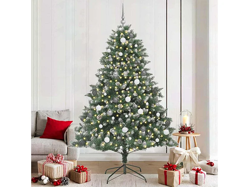 Sapin de Noël artificiel avec 300 LED Vert 140 x 140 x 210 cm