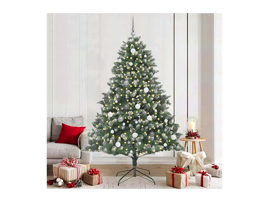 Sapin de Noël artificiel avec 300 LED Vert 140 x 140 x 210 cm