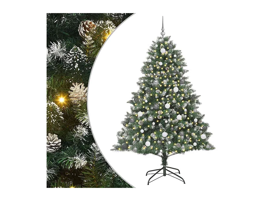 Sapin de Noël artificiel avec 300 LED Vert 140 x 140 x 210 cm