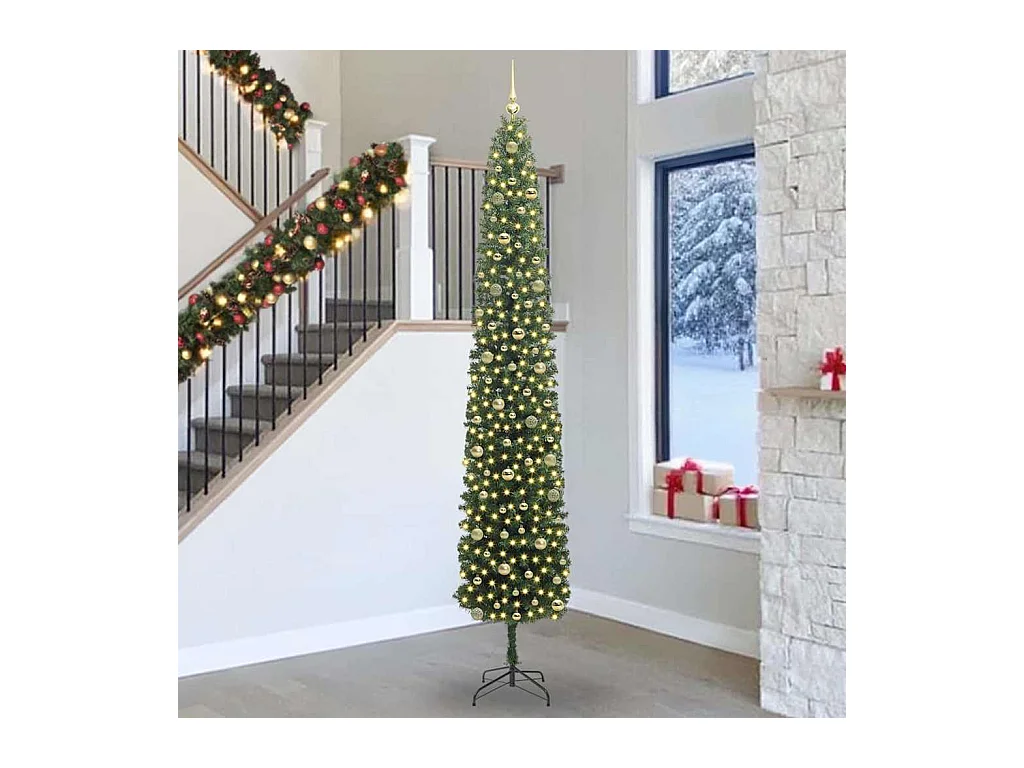 Sapin de Noël artificiel Vert 270 cm PVC et acier et plastique
