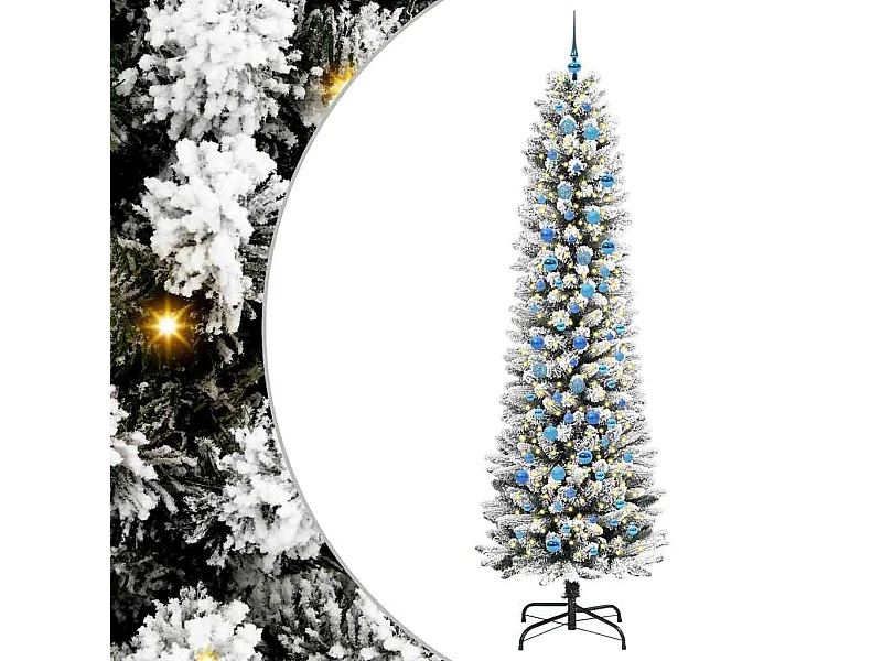 Sapin de Noël artificiel avec 300 LED Vert et blanc 240 cm