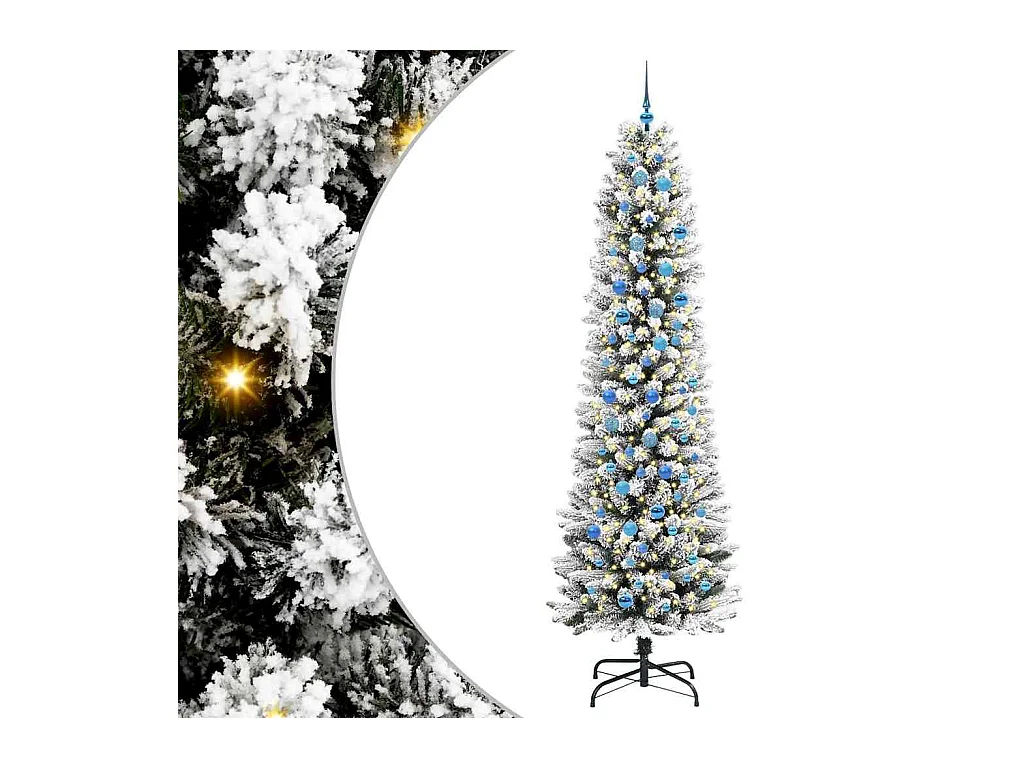 Sapin de Noël artificiel avec 300 LED Vert et blanc 240 cm