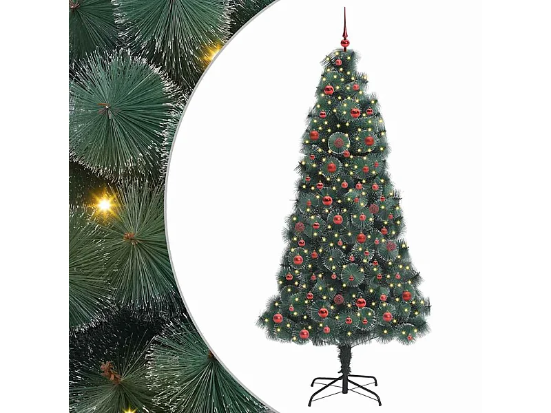 Arbre de Noël artificiel pré-éclairé avec ensemble de boules