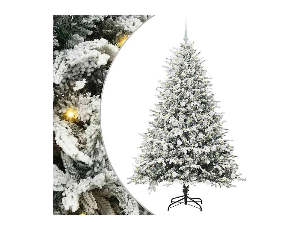 Sapin de Noël artificiel pré-éclairé avec set de boules Vert