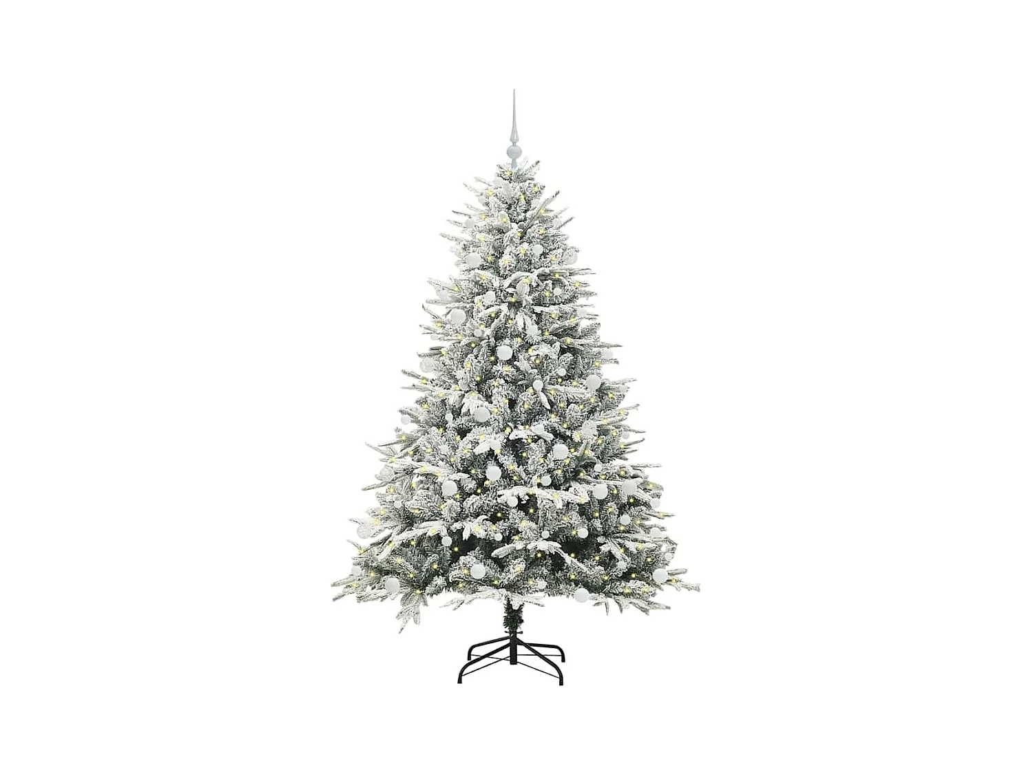 Sapin de Noël artificiel pré-éclairé avec set de boules Vert