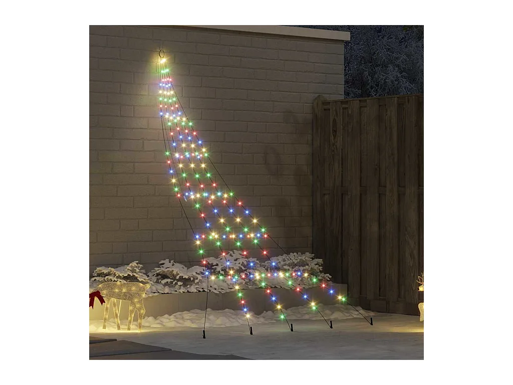 Arbre de Noël LED avec 168 LED Multicolore 306 cm Métal