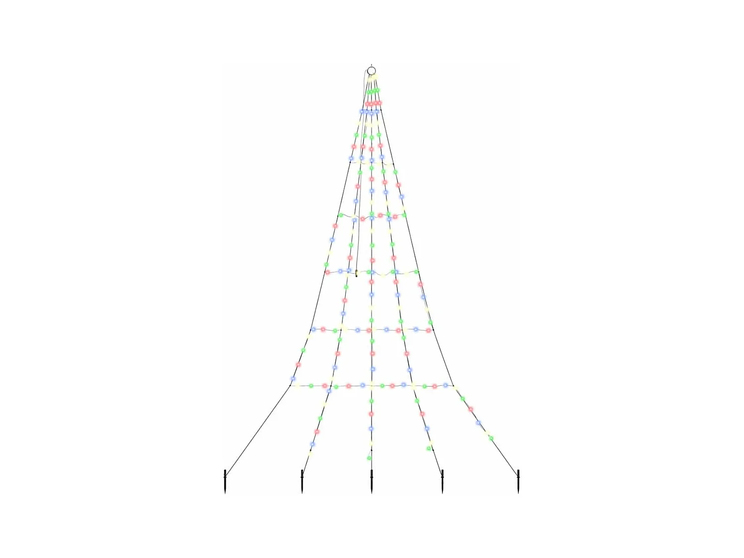 Arbre de Noël LED avec 168 LED Multicolore 306 cm Métal