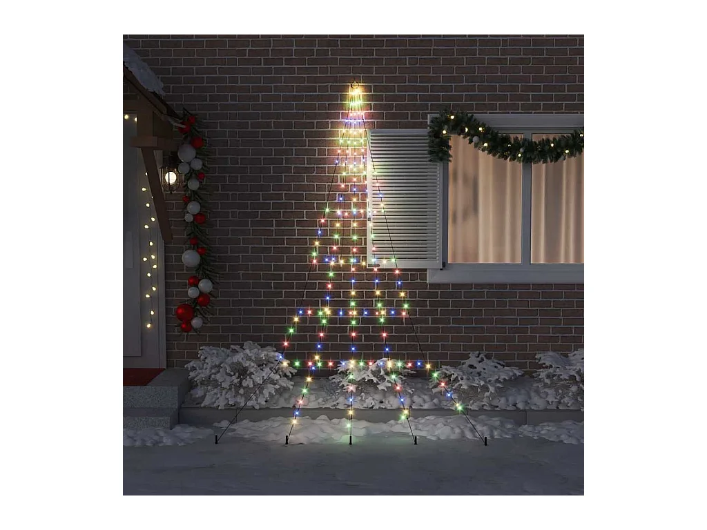 Arbre de Noël LED avec 168 LED Multicolore 306 cm Métal
