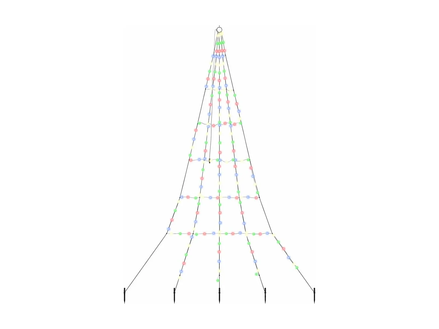 Arbre de Noël LED avec 168 LED Multicolore 306 cm Métal
