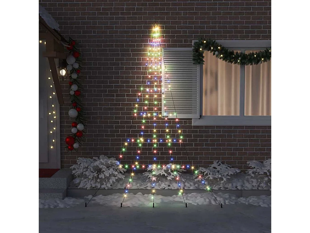 Arbre de Noël LED avec 168 LED Multicolore 306 cm Métal