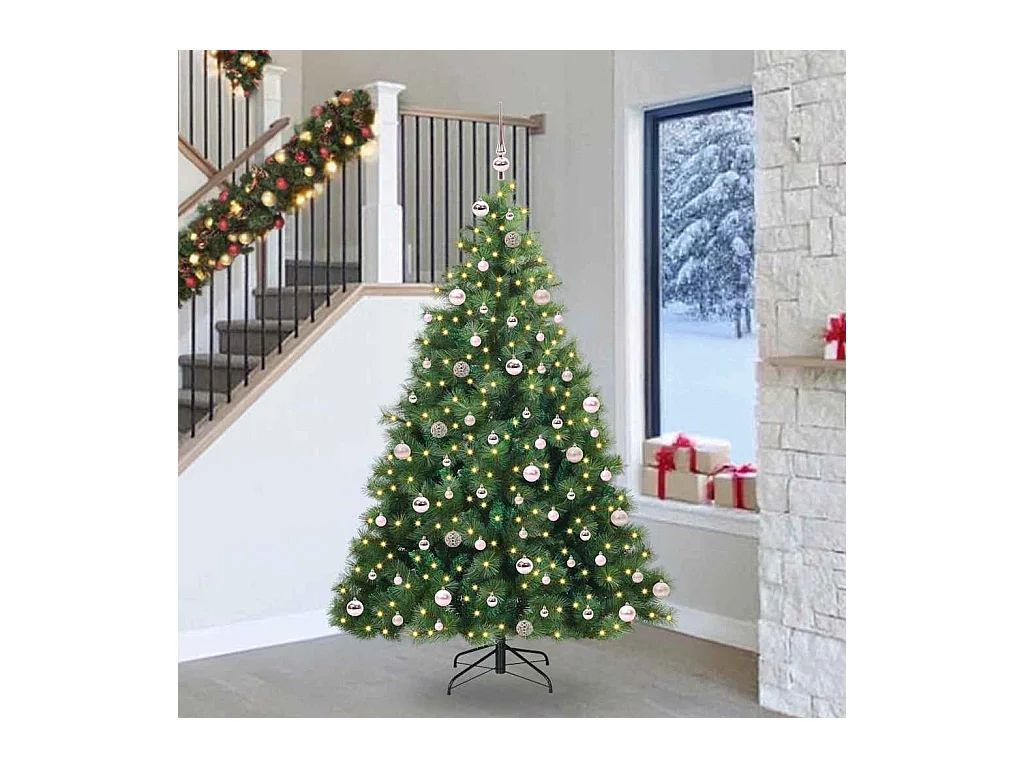 Árbol de Navidad artificial con 300 LED Verde 240 cm PE y PVC