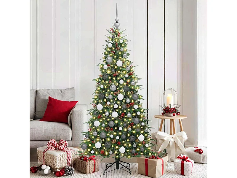 Kunstmatige Hinged Kerstboom met 300 LED Groen 180 cm PE en PVC