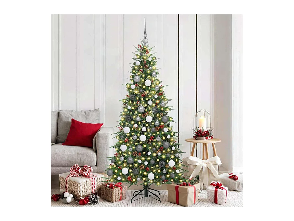 Kunstmatige Hinged Kerstboom met 300 LED Groen 180 cm PE en PVC