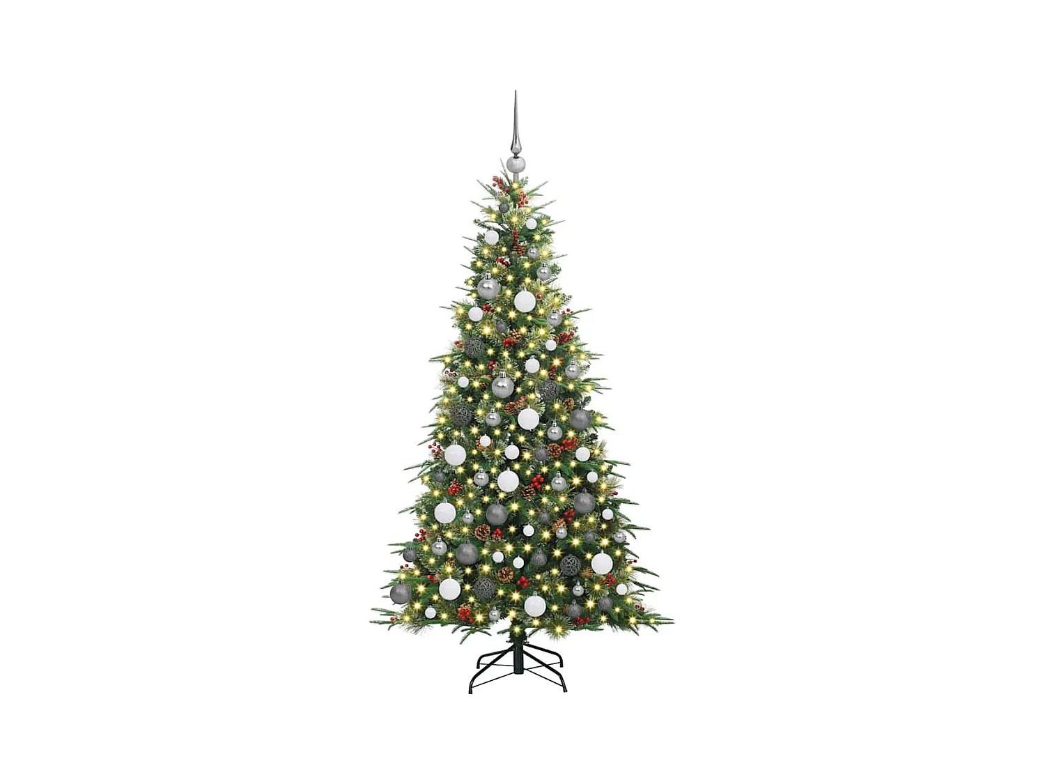 Kunstmatige Hinged Kerstboom met 300 LED Groen 180 cm PE en PVC