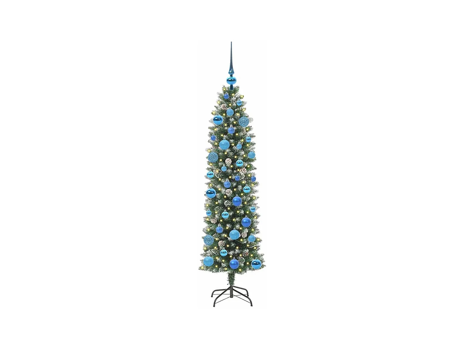 Árvore Slim de Natal Artificial Verde e branco 150 cm