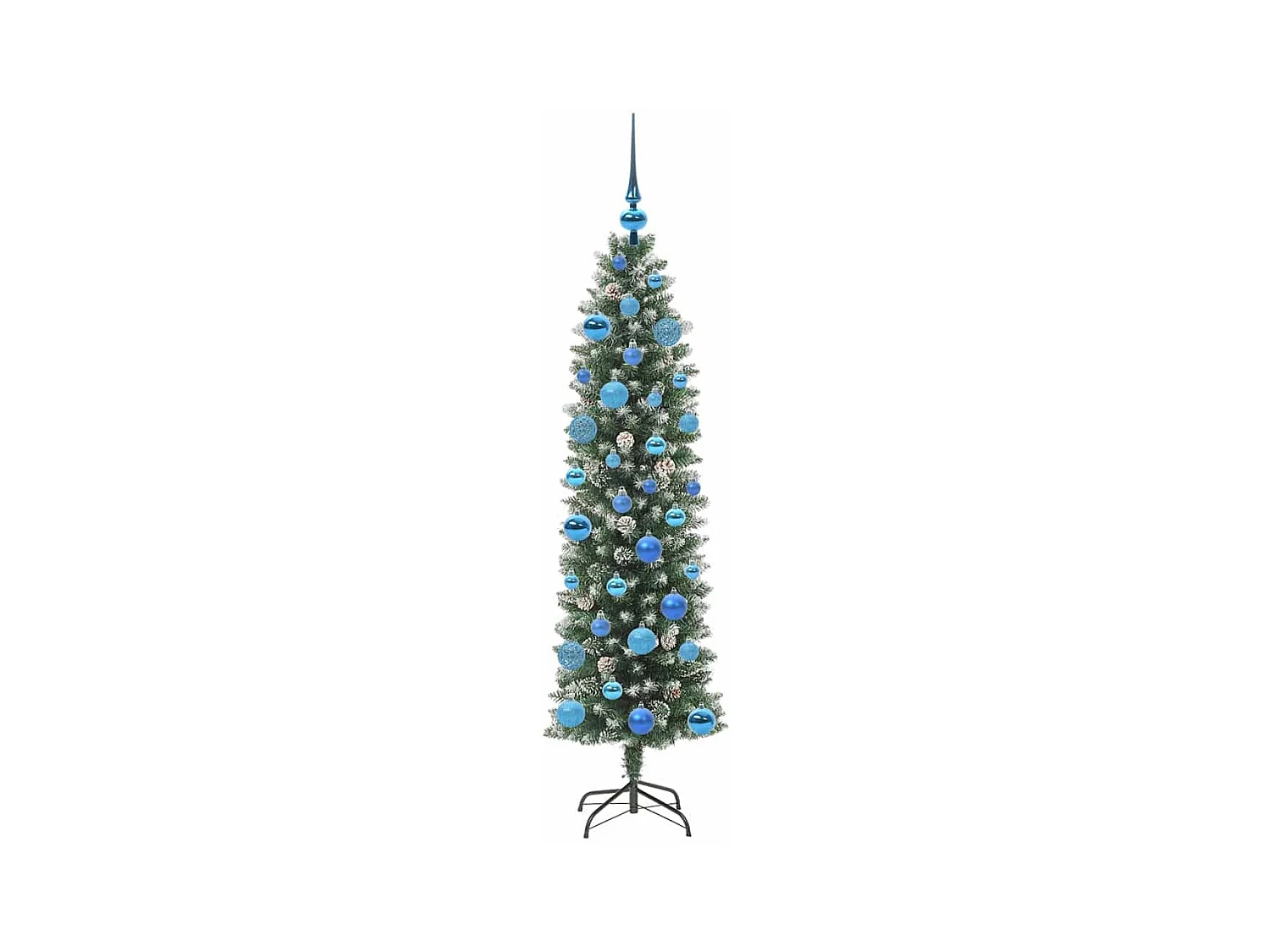 Árvore Slim de Natal Artificial Verde e branco 150 cm