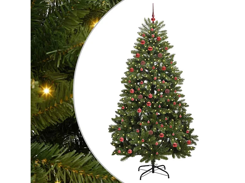 Sapin de Noël artificiel Vert 210 cm PVC et métal