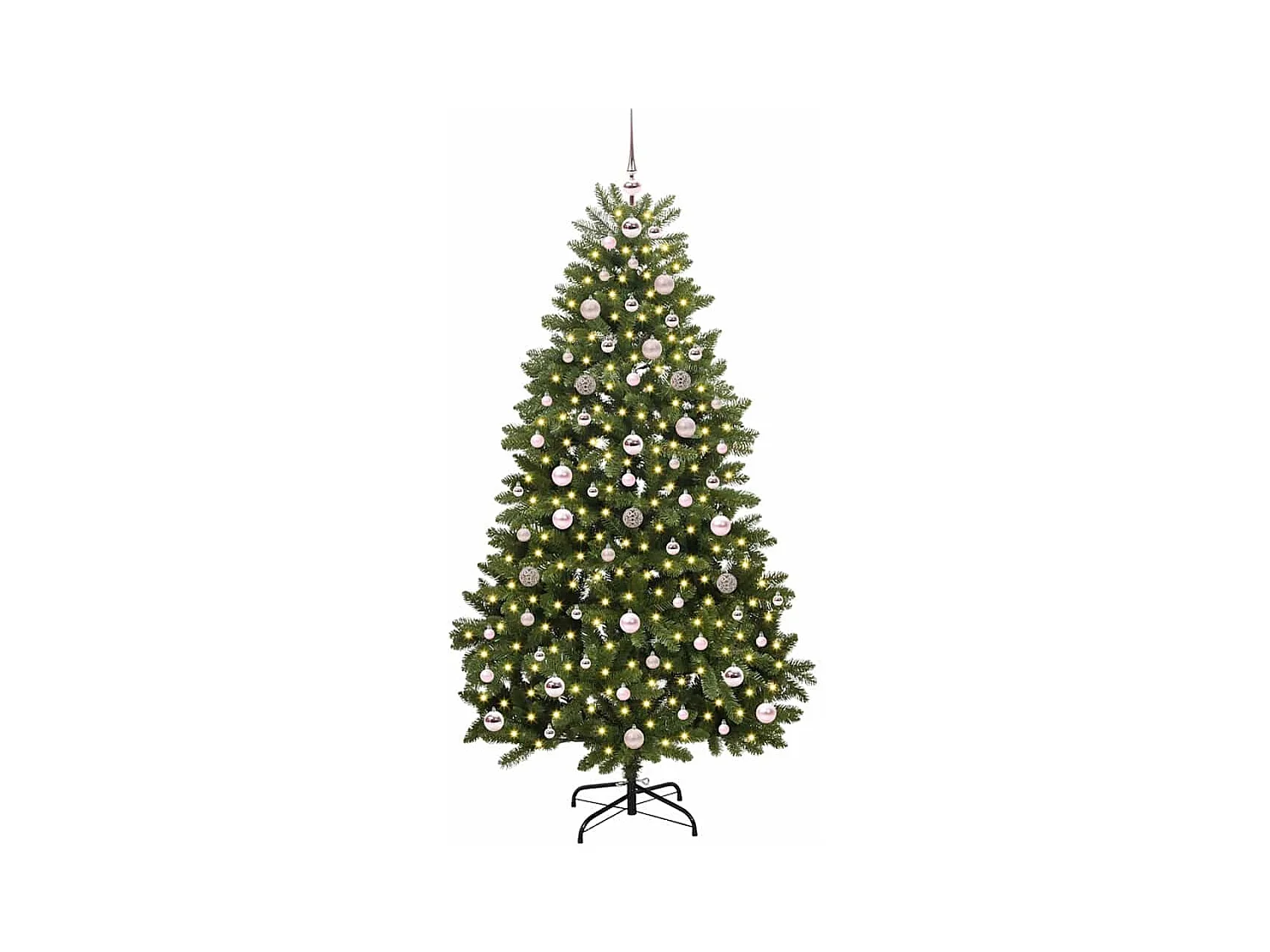 Árvore de Natal Artificial Verde 180 cm PVC e Metal