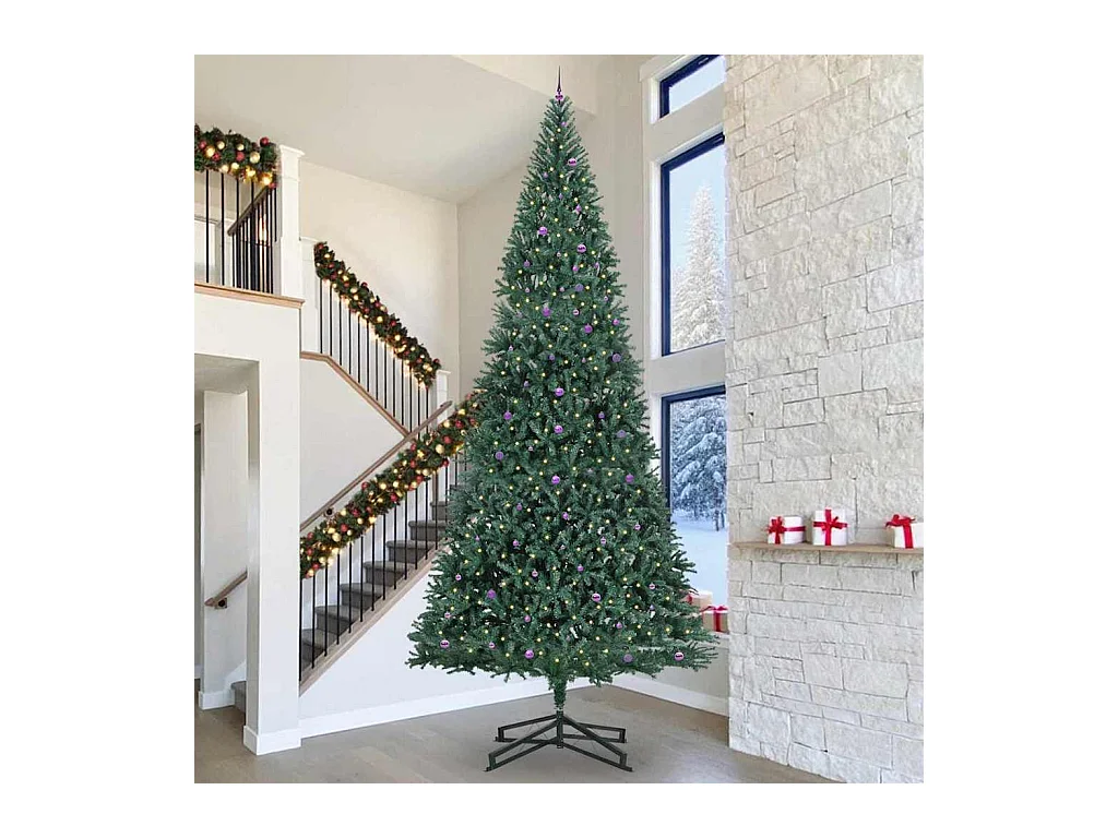 Árbol de Navidad Artificial Pre-iluminado con Juego de Bolas