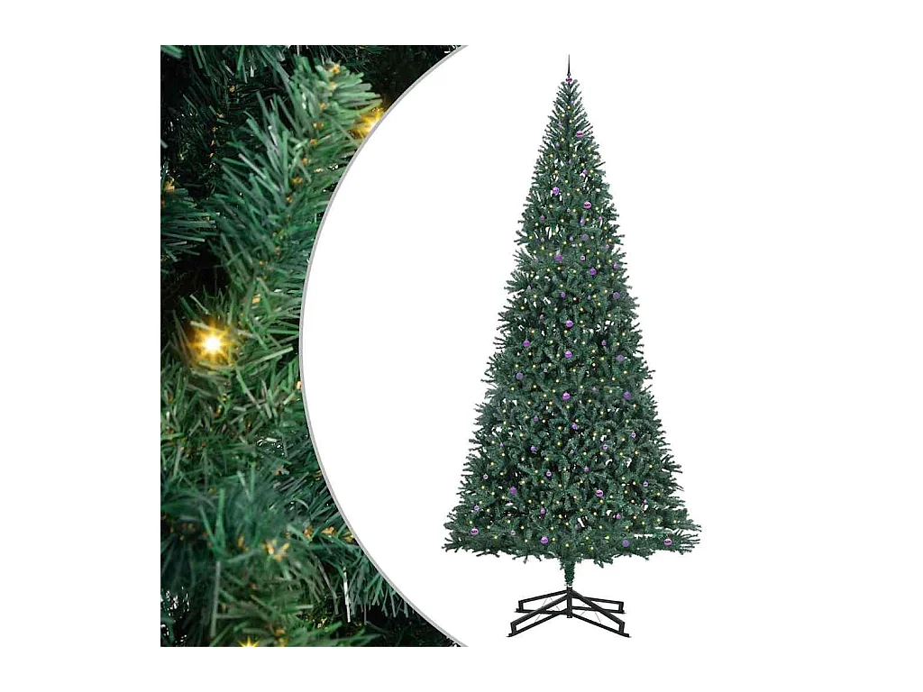 Árbol de Navidad Artificial Pre-iluminado con Juego de Bolas