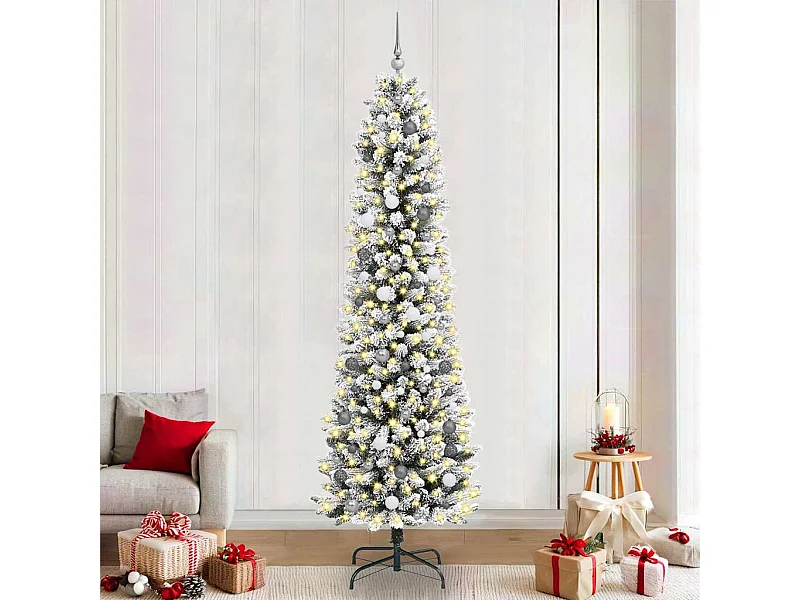 Sapin de Noël artificiel Blanc 240 cm PVC, métal et plastique