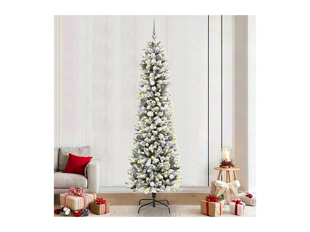 Sapin de Noël artificiel Blanc 240 cm PVC, métal et plastique