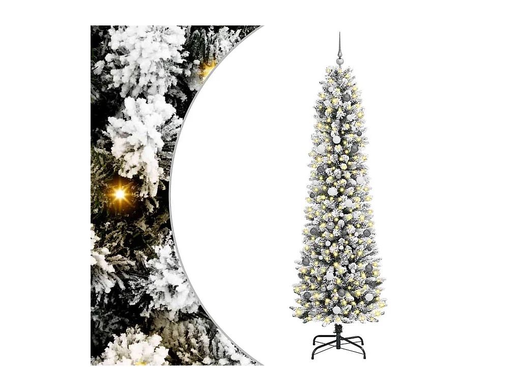 Sapin de Noël artificiel Blanc 240 cm PVC, métal et plastique