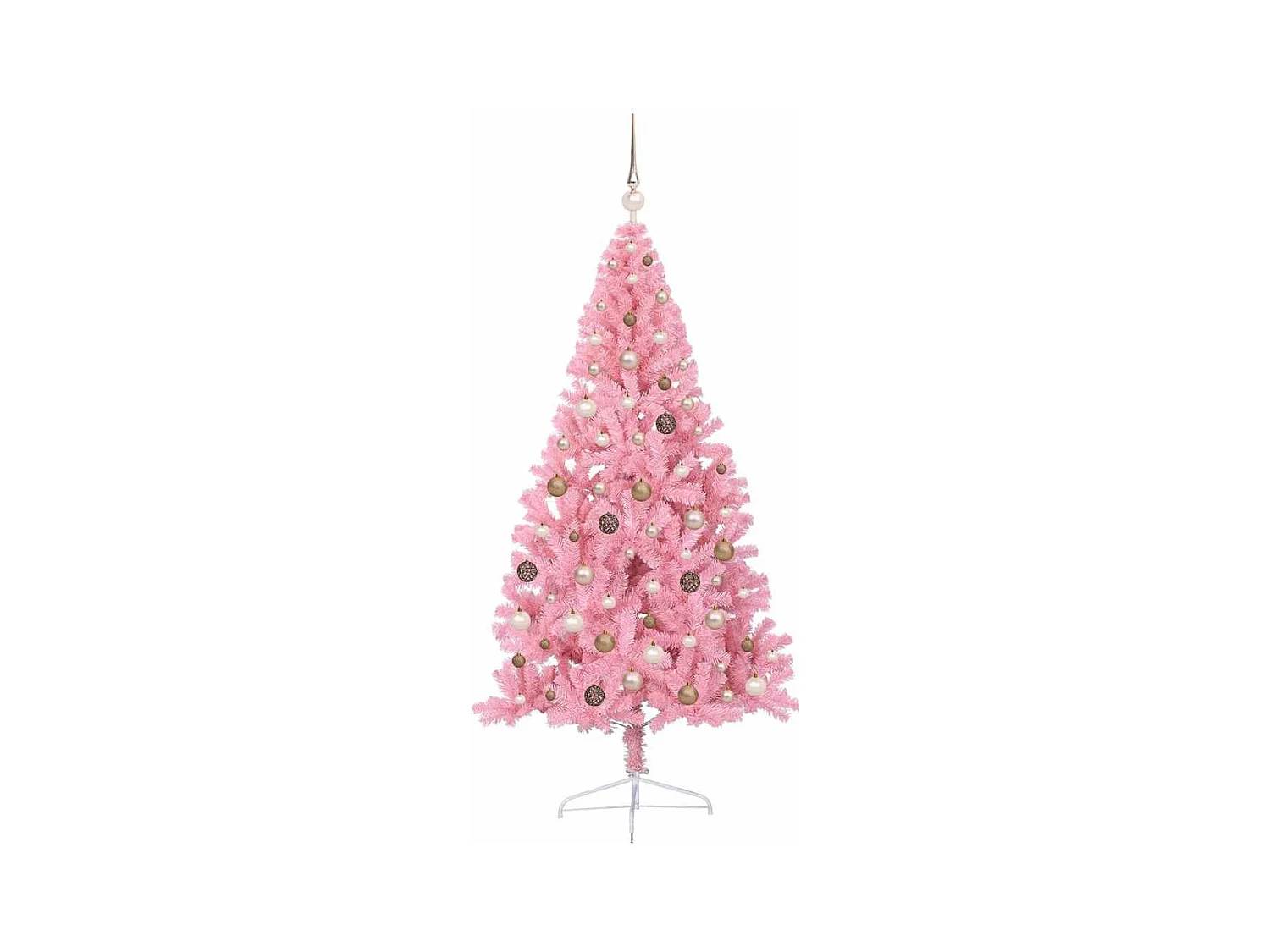 Sapin de Noël artificiel pré-éclairé Rose 210 cm PVC
