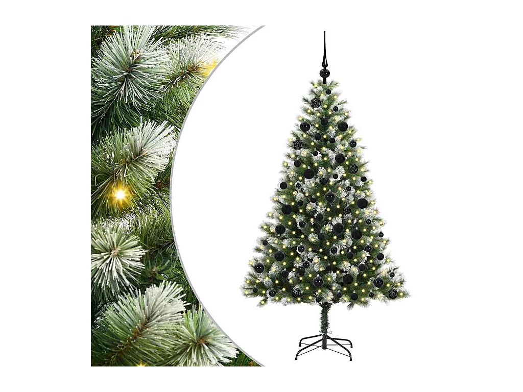 Kunstmatige scharnierende Kerstboom met gevlochten sneeuw