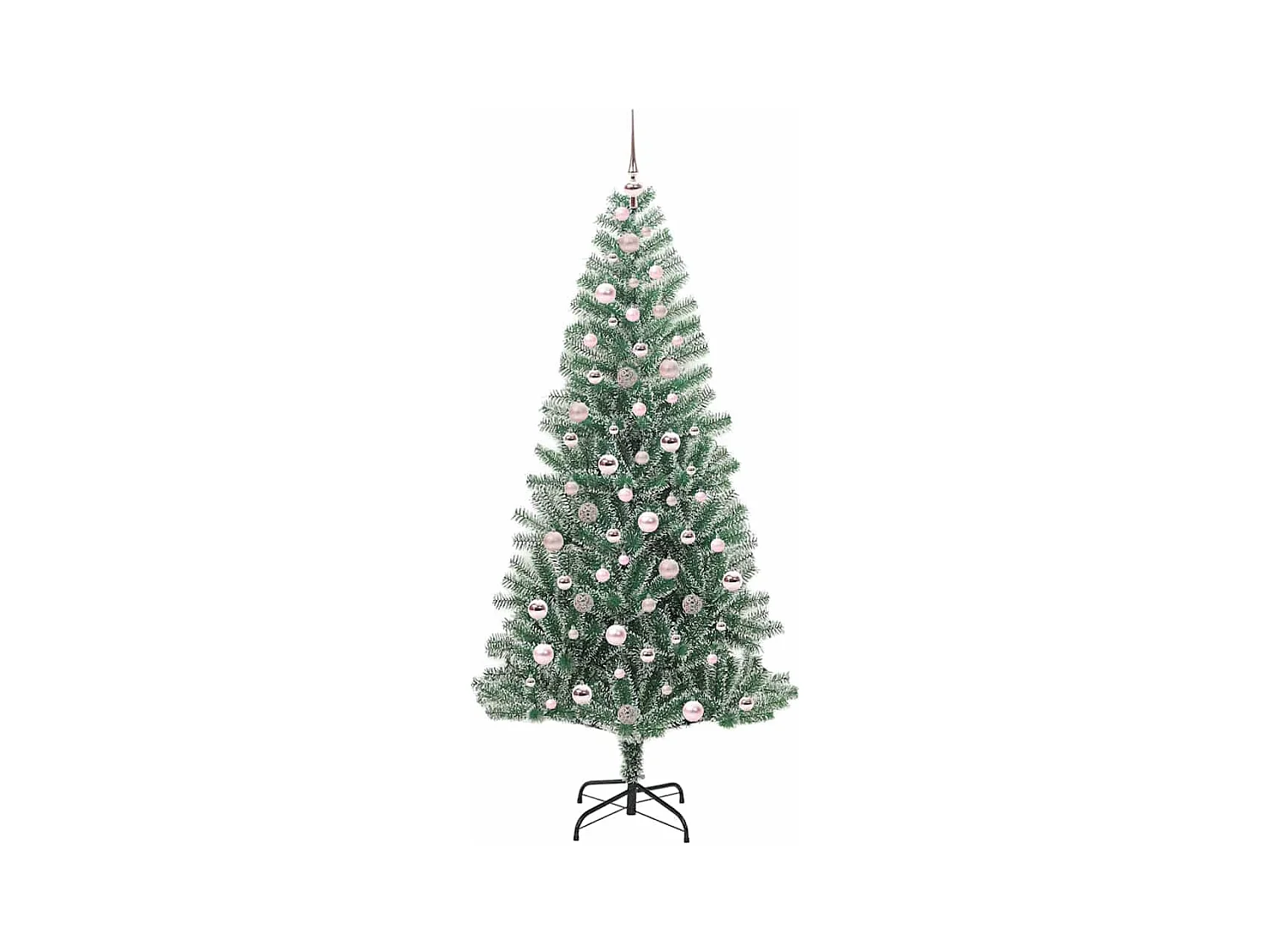 Árbol de Navidad Artificial Nevado con Luz LED Verde y 210 cm